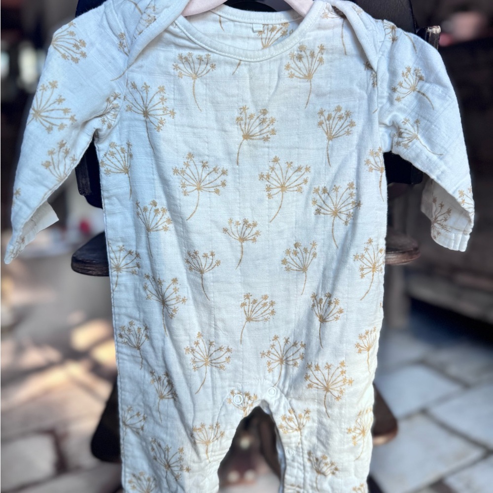aden + anais White and Gold Kids Footie